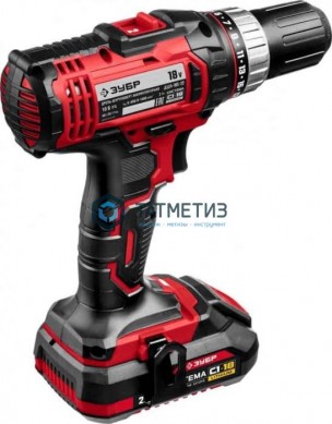 Дрель-шуруповерт 18 В, 2 АКБ (2Ач), в кейсе, ЗУБР | «ТАТМЕТИЗ» Дрель-шуруповерт 18 В, 2 АКБ (2Ач), в кейсе, ЗУБР - магазин крепежа «ТАТМЕТИЗ»