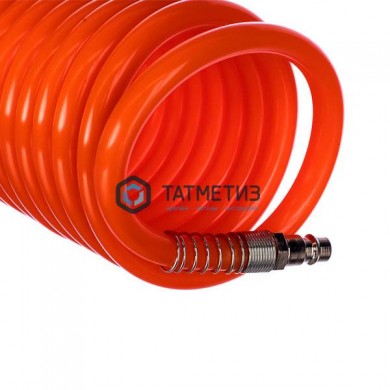 Шланг спиральный воздушный 8х12мм, 18 бар, с быстросъемными соединениями, 10м// Stels |  «ТАТМЕТИЗ» Шланг спиральный воздушный 8х12мм, 18 бар, с быстросъемными соединениями, 10м// Stels -  магазин крепежа «ТАТМЕТИЗ»
