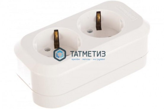Колодка удлинителя 2-м с/з АВС-пл. UNIVersal E302 |  «ТАТМЕТИЗ» Колодка удлинителя 2-м с/з АВС-пл. UNIVersal E302 -  магазин крепежа «ТАТМЕТИЗ»