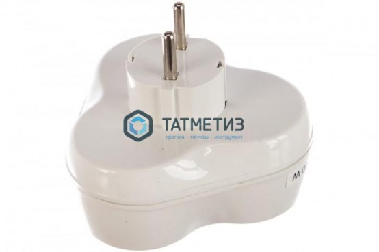 Тройник на 3 гнезда с заземлением круглый 16А Универсал |  «ТАТМЕТИЗ» Тройник на 3 гнезда с заземлением круглый 16А Универсал -  магазин крепежа «ТАТМЕТИЗ»