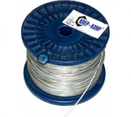 Трос с ПВХ стальной оц. 4-3  (250 м/бух) КТ / R |  «ТАТМЕТИЗ» Трос с ПВХ стальной оц. 4-3  (250 м/бух) КТ / R -  магазин крепежа «ТАТМЕТИЗ»