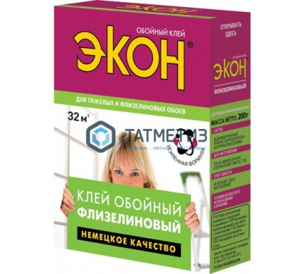 Клей для обоев ЭКОН Флизелин 200г./24 |  «ТАТМЕТИЗ» Клей для обоев ЭКОН Флизелин 200г./24 -  магазин крепежа «ТАТМЕТИЗ»