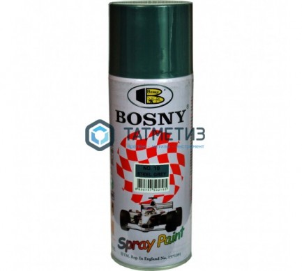 Краска аэроз. BOSNY 400 мл. №010 серая сталь |  «ТАТМЕТИЗ» Краска аэроз. BOSNY 400 мл. №010 серая сталь -  магазин крепежа «ТАТМЕТИЗ»
