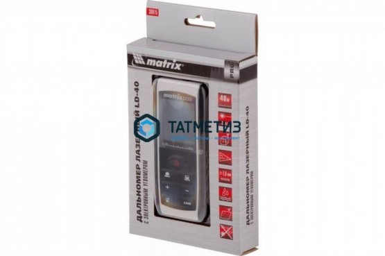 Дальномер "LD-40" лазерный, дальность 5см - 40м, точность 1,5 мм, KRAFTOOL 34763 |  «ТАТМЕТИЗ» Дальномер "LD-40" лазерный, дальность 5см - 40м, точность 1,5 мм, KRAFTOOL 34763 -  магазин крепежа «ТАТМЕТИЗ»