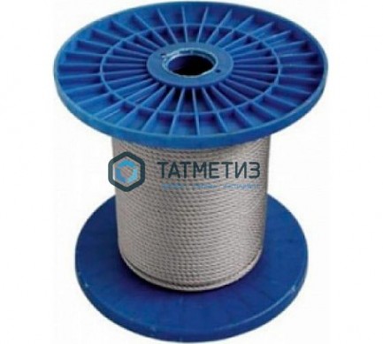 Трос  стальной оц. 4 мм DIN 3055  (250 м/бух) КК |  «ТАТМЕТИЗ» Трос  стальной оц. 4 мм DIN 3055  (250 м/бух) КК -  магазин крепежа «ТАТМЕТИЗ»