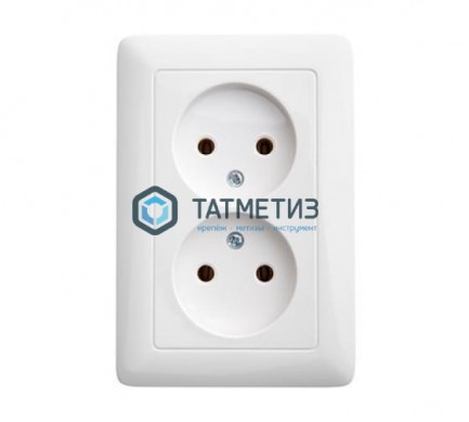 Розетка 2-м СП Хит 16А 250В без заземл. бел. SchE PS16-235B |  «ТАТМЕТИЗ» Розетка 2-м СП Хит 16А 250В без заземл. бел. SchE PS16-235B -  магазин крепежа «ТАТМЕТИЗ»