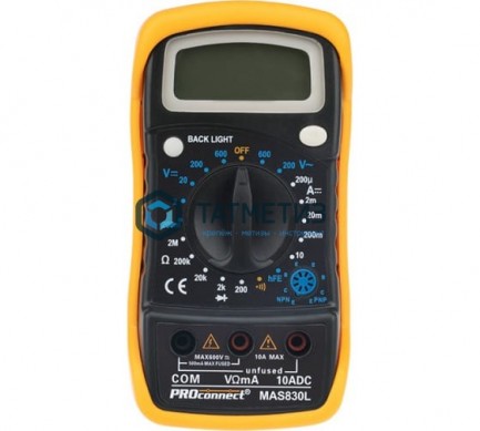 Мультиметр универсальный MAS830L Proconnect |  «ТАТМЕТИЗ» Мультиметр универсальный MAS830L Proconnect -  магазин крепежа «ТАТМЕТИЗ»