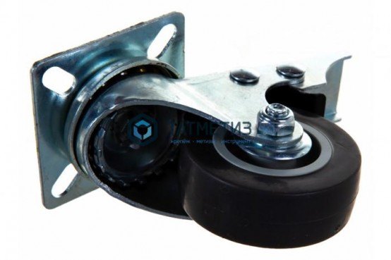 Колесо  поворотное с тормозом d-50мм, крепление  платформенное // СИБРТЕХ |  «ТАТМЕТИЗ» Колесо  поворотное с тормозом d-50мм, крепление  платформенное // СИБРТЕХ -  магазин крепежа «ТАТМЕТИЗ»