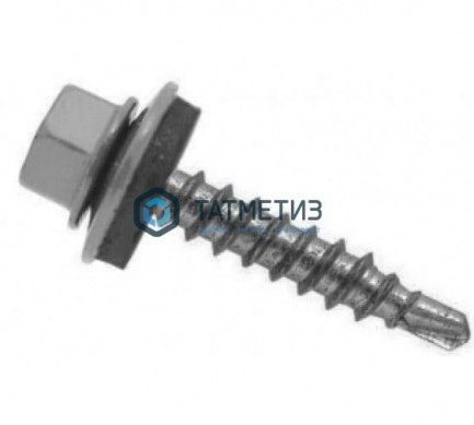 Саморез окраш.кров. 4,8х35 /9006/  (3500 шт/уп)  ТК бело-алюминиевый |  «ТАТМЕТИЗ» Саморез окраш.кров. 4,8х35 /9006/  (3500 шт/уп)  ТК бело-алюминиевый -  магазин крепежа «ТАТМЕТИЗ»