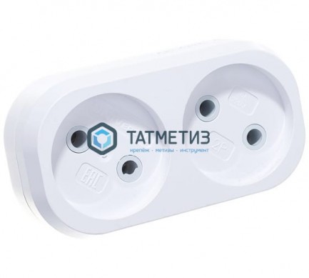 Тройник на 2 гнезда без заземления 6А Универсал |  «ТАТМЕТИЗ» Тройник на 2 гнезда без заземления 6А Универсал -  магазин крепежа «ТАТМЕТИЗ»