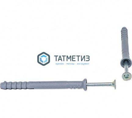 Дюбель-гвоздь  6х60 потай (200 шт/уп) ТК |  «ТАТМЕТИЗ» Дюбель-гвоздь  6х60 потай (200 шт/уп) ТК -  магазин крепежа «ТАТМЕТИЗ»