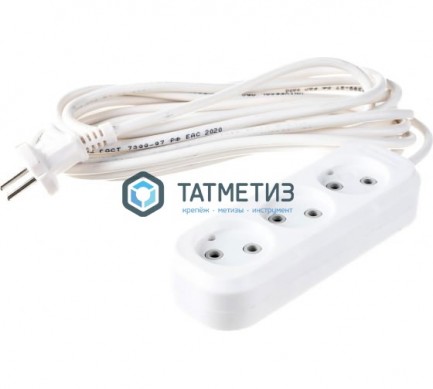 Удлинитель 3*5м У6-639М ПВС 2*0, 75 "У" |  «ТАТМЕТИЗ» Удлинитель 3*5м У6-639М ПВС 2*0, 75 "У" -  магазин крепежа «ТАТМЕТИЗ»