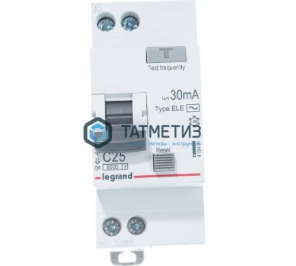 Выключатель авт.дифференциального тока 1п С 25А 30мА тип AC (1P+N) Legrand |  «ТАТМЕТИЗ» Выключатель авт.дифференциального тока 1п С 25А 30мА тип AC (1P+N) Legrand -  магазин крепежа «ТАТМЕТИЗ»