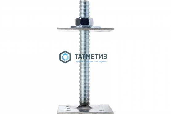 Анкер регулировочный по высоте ARH (80 х 80 мм)-М24, H-200мм |  «ТАТМЕТИЗ» Анкер регулировочный по высоте ARH (80 х 80 мм)-М24, H-200мм -  магазин крепежа «ТАТМЕТИЗ»