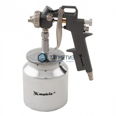 Краскораспылитель пневмат. с нижним бачком V=0,75 л, сопла диаметром 1.2, 1.5 и 1.8 мм// Matrix |  «ТАТМЕТИЗ» Краскораспылитель пневмат. с нижним бачком V=0,75 л, сопла диаметром 1.2, 1.5 и 1.8 мм// Matrix -  магазин крепежа «ТАТМЕТИЗ»