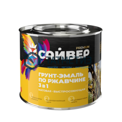 Грунт-эмаль по ржавчине ХВ 3 в 1 Сайвер ЗЕЛЕНАЯ  1,8 кг-./6 |  «ТАТМЕТИЗ» Грунт-эмаль по ржавчине ХВ 3 в 1 Сайвер ЗЕЛЕНАЯ  1,8 кг-./6 -  магазин крепежа «ТАТМЕТИЗ»